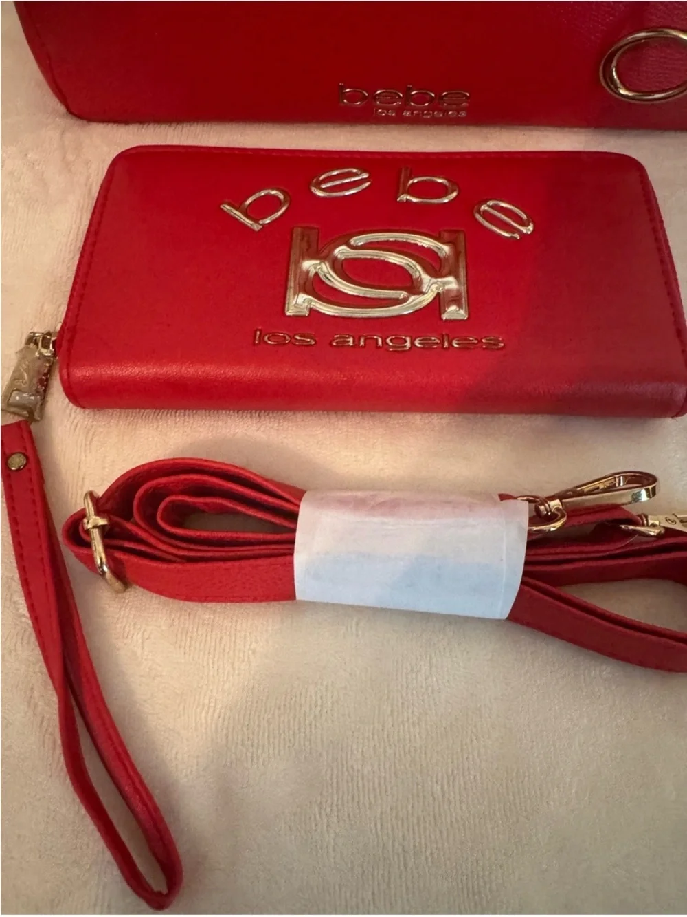 Bebe Evie Satchel Bag w matching wallet/wristlet